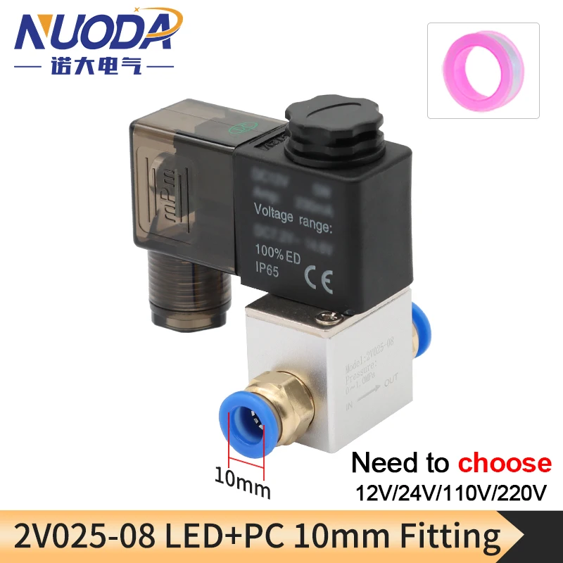 Normalerweise geschlossenes 1/4" Magnetventil DC 12V 24V Pneumatische Position Spule Legierung Intern Elektrisch AC 110V 220V für Luft Wasser Öl