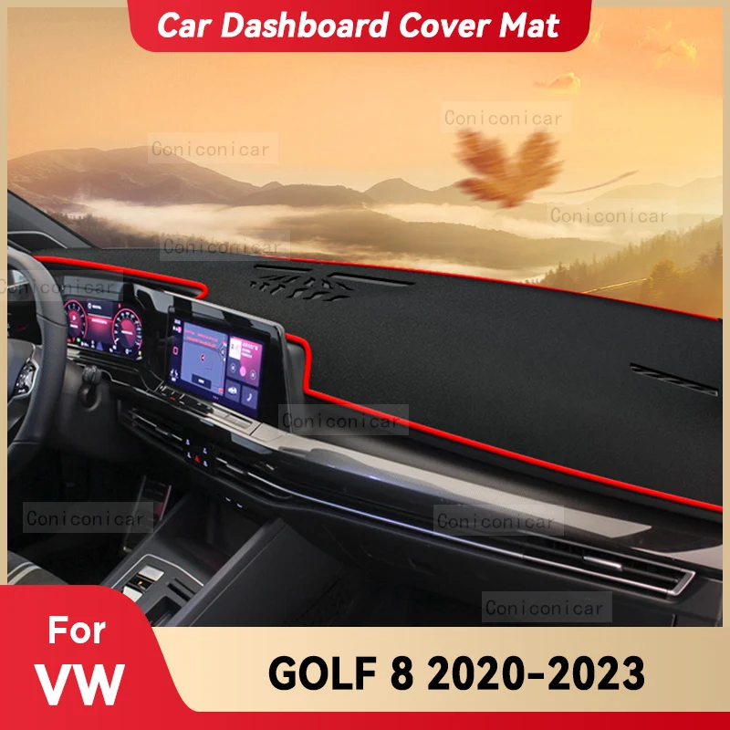 

For Volkswagen VW GOLF 8 2020-2023 Car Dashboard Cover Mat Sun Shade Pad Avoid Light Instrument Carpet Protection Accessories