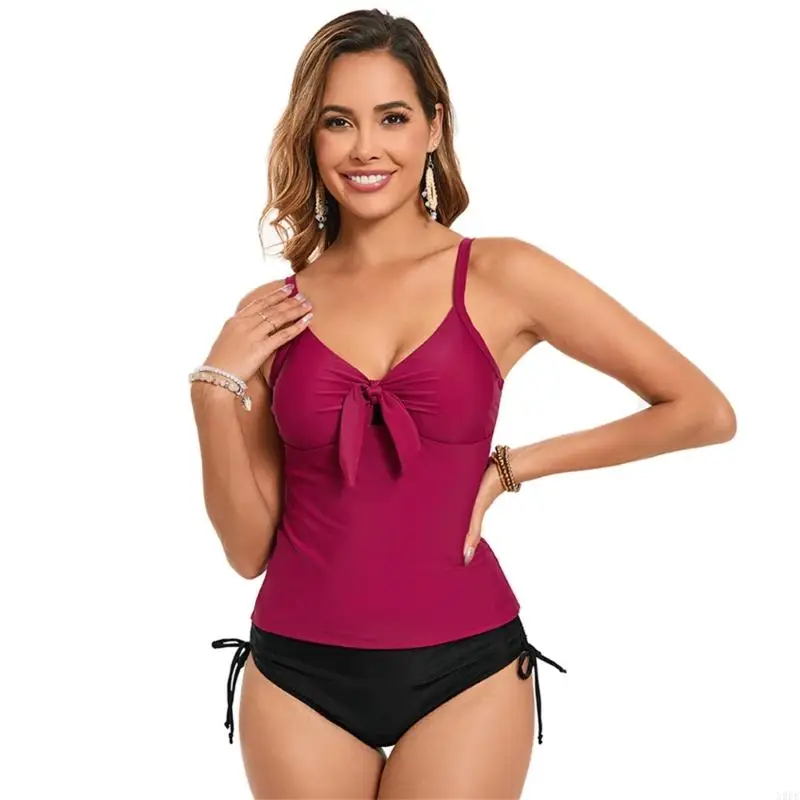 x9ff نساء من قطعتين من قطعتين السباحة مع V tankini و tankini وخصص عالي القابلة للتعديل حزام الكتف حزام الدعاوى