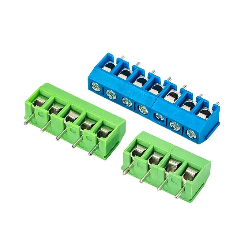 50Pcs screw terminal block KF301-5.0mm2/3/4P/5P can be spliced 12A 300V