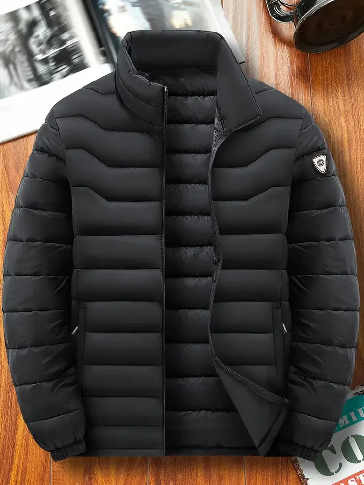 

Men Puffer Jacket Thick Warm Winter Jackets Man Parka Casual Fashion Outwear Cotton Padded Coats Stand Colar Men's Clothing Top