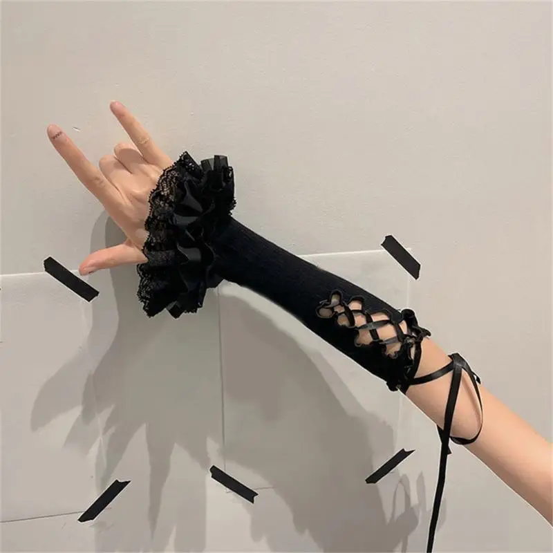 M6CD Multiuse Lace Arm bao gồm tay áo cà vạt cho phụ nữ cho phụ nữ đạo cụ anime