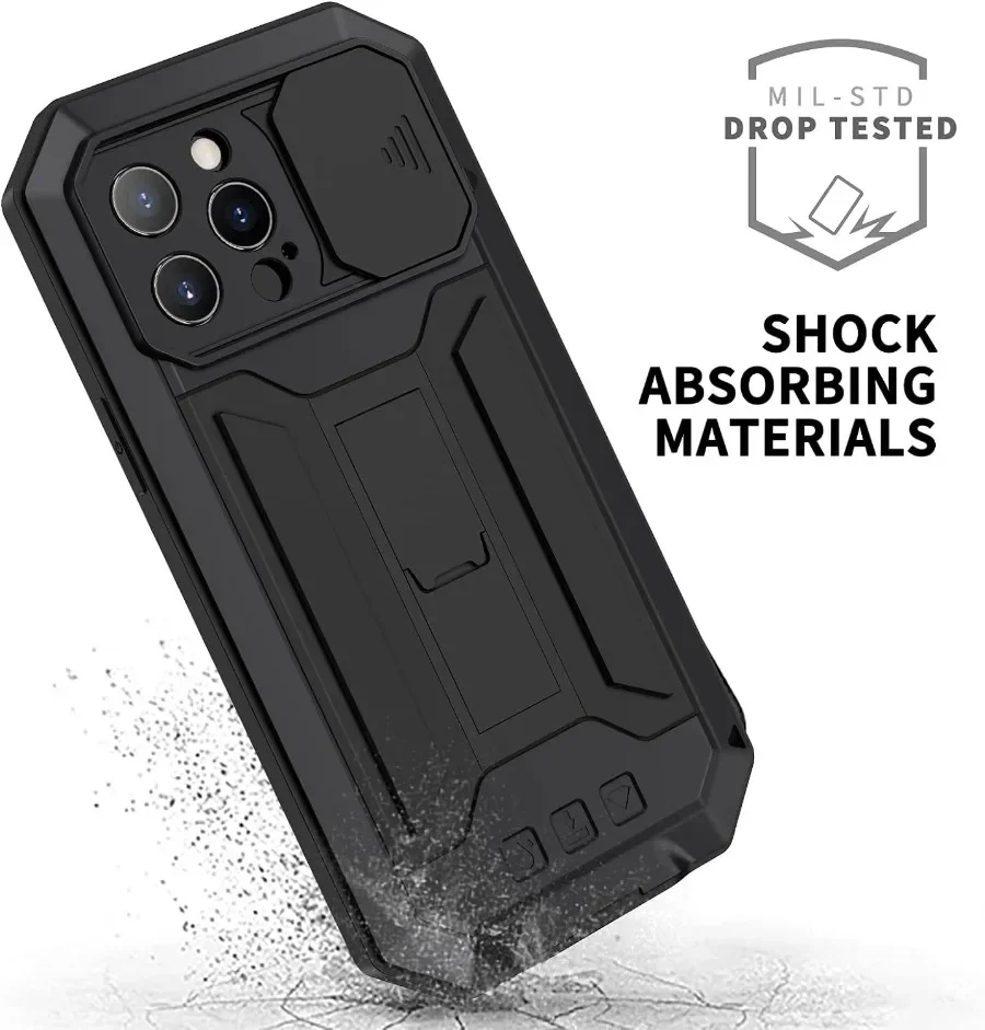 2024 Outdoor Sports Luxury Aluminum metal shock proof case for iPhone 13 Pro Max 13Mini heavy duty rugged protective cover