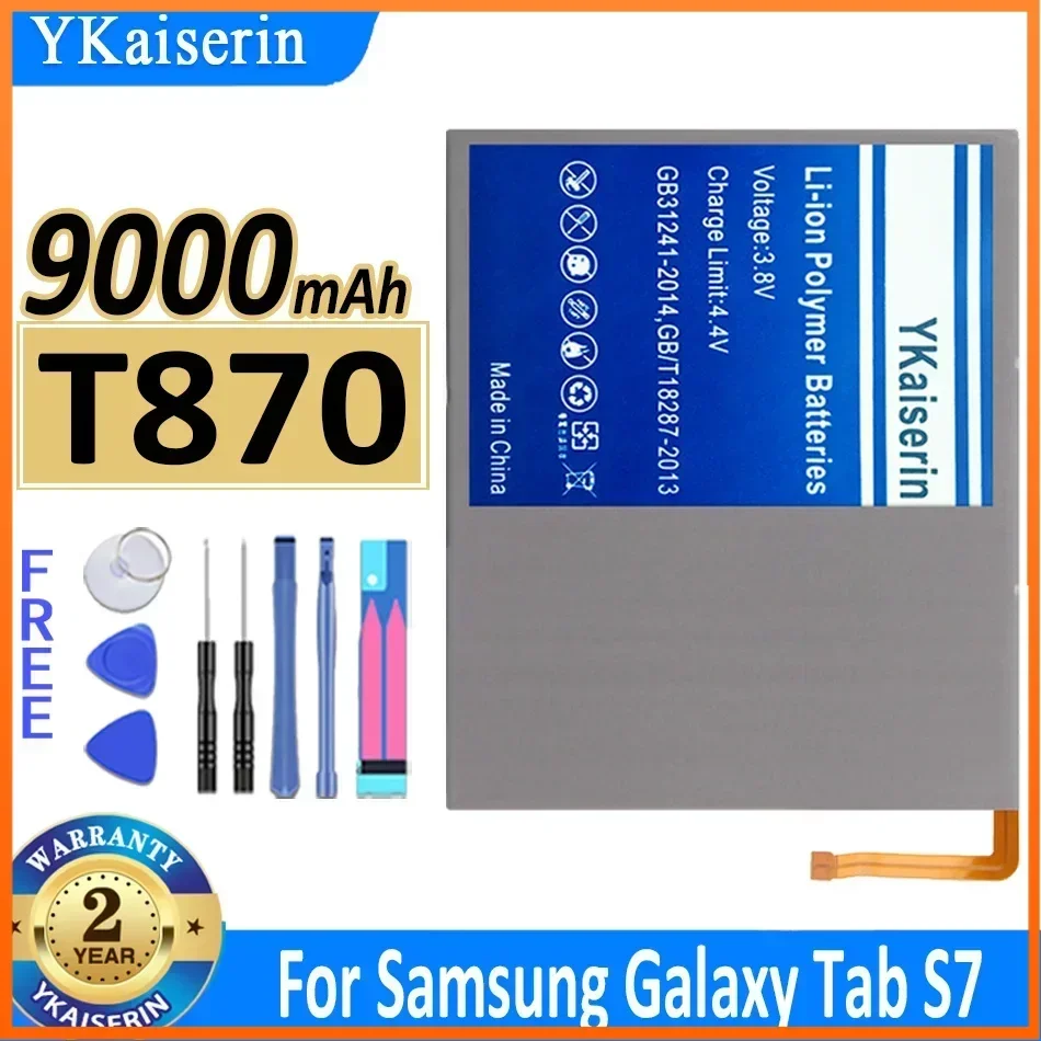 YKaiserin 9000 mAh Re T870 (EB-BT875ABY) Platzierungsakku für Samsung Galaxy Tab S7 SM-T875 Tragbare Batterien Garantie + Werkzeuge