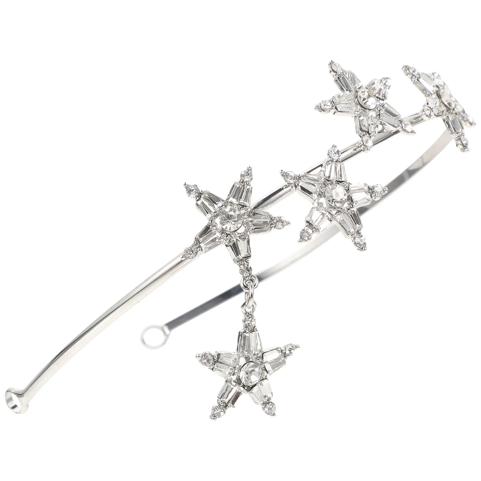 حجر الراين نجمة عقال خفيفة الوزن الزفاف الشعر هوب الزفاف خوذة للعروس وصيفه الشرف إكسسوارات الشعر عقال الزفاف #4