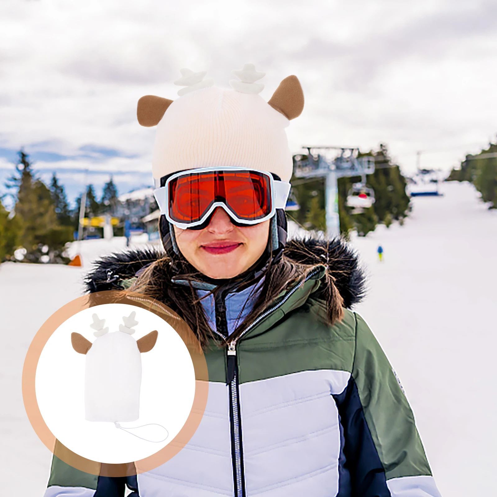 

Lovely Ski Adorable Sleeve Decorative Snow Sports Kids Protector Cartoon Reusable Sleeve Yarn Cover Comfortable