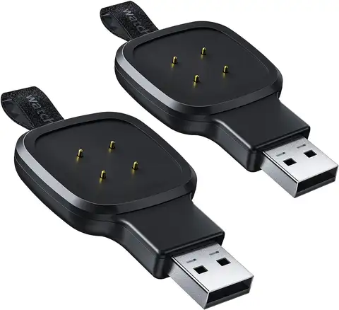 Cargador portátil de 2 uds para Fitbit Sense 2/1, Versa 3/4, cargador inalámbrico para reloj inteligente, Cable de carga, cargador USB de repuesto