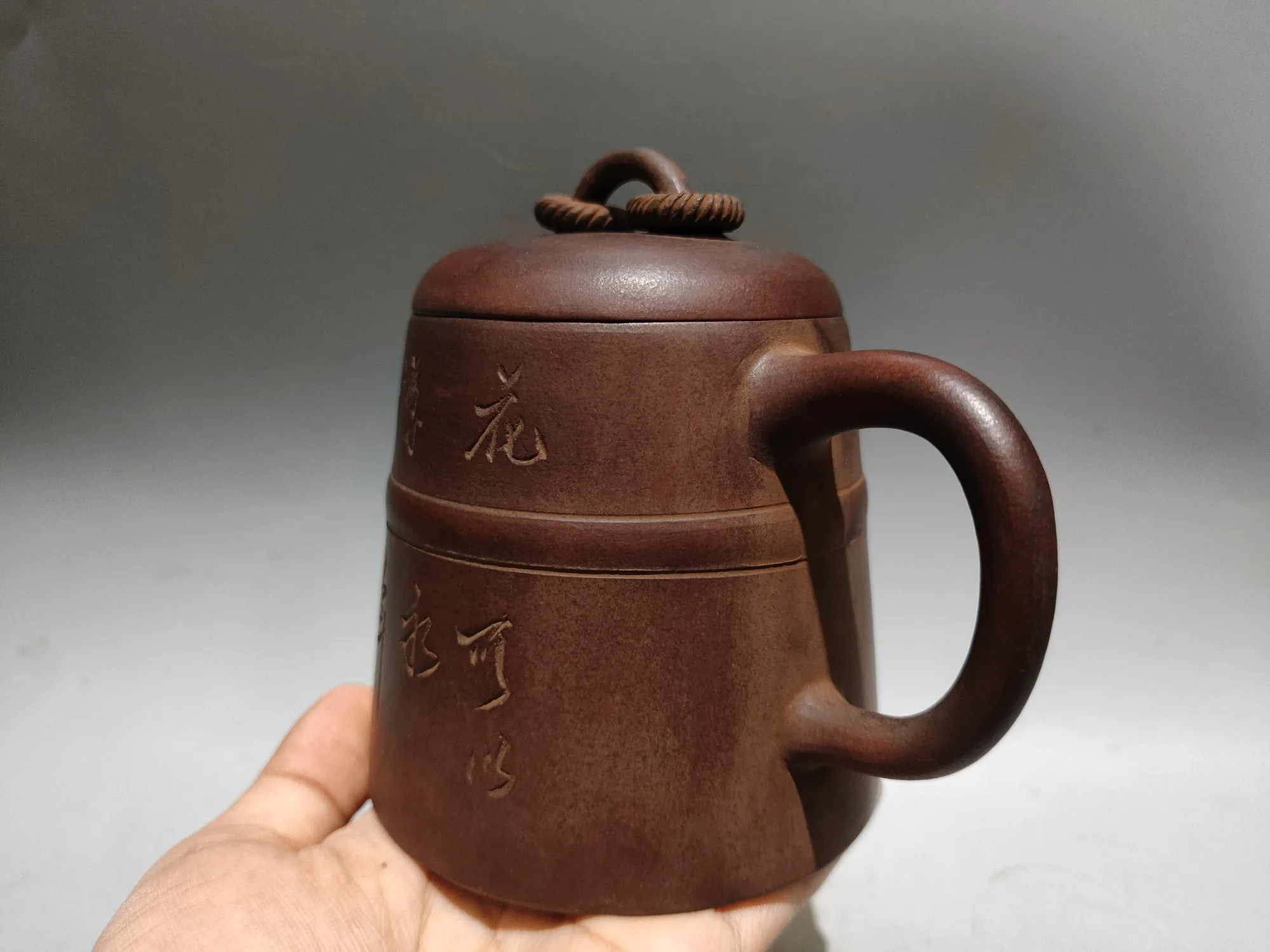 Yixing Purple Clay Teapot Antique colored teapot Inscription quotes Title: Ring, Golden Bottle, Pot Pot Kettle Teapot Flagon