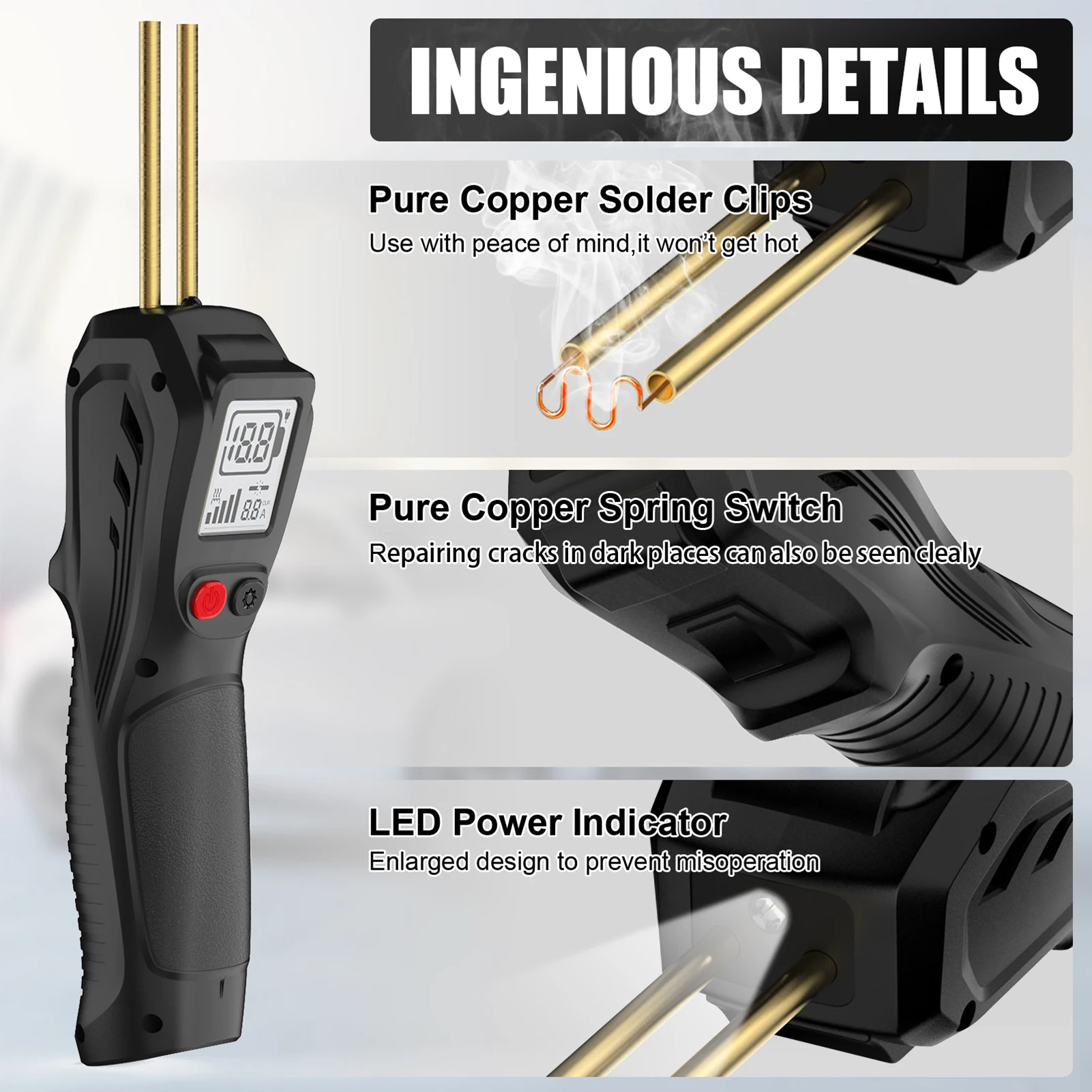 Car Bumper Repair Machine Cordless Plastic Welder LCD Display Plastic Repair Kit with 200pcs Welding Nails Fast Heating Plastic