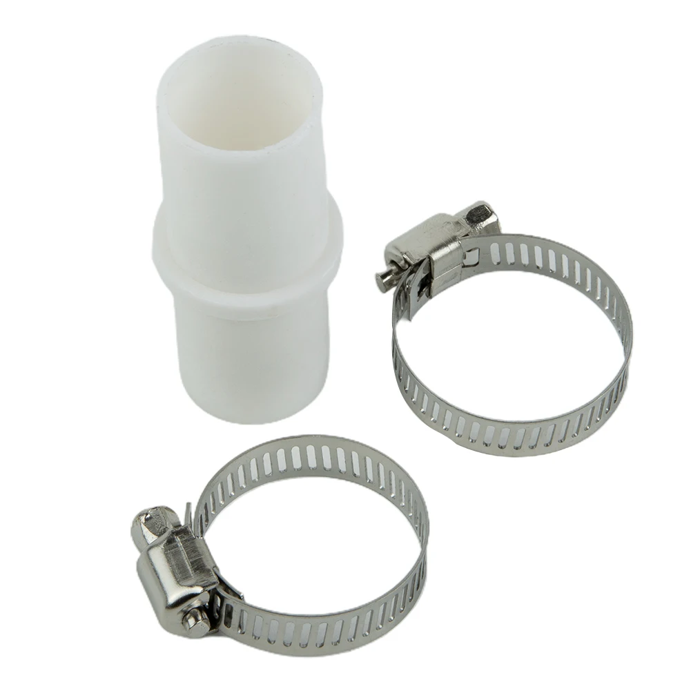 White New PP Silver Connectors Clamps Adapter Kit Drain Hose Connectors For Washing Machine Reliable Connection