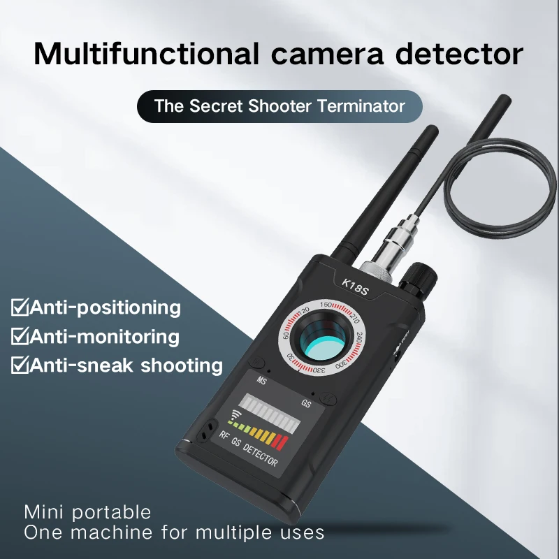

Anti-Spy Wireless Camera Detector K18s Anti-Location GPS Detector Finder Hotel Hidden Camera Detector Infrared Laser Scanner