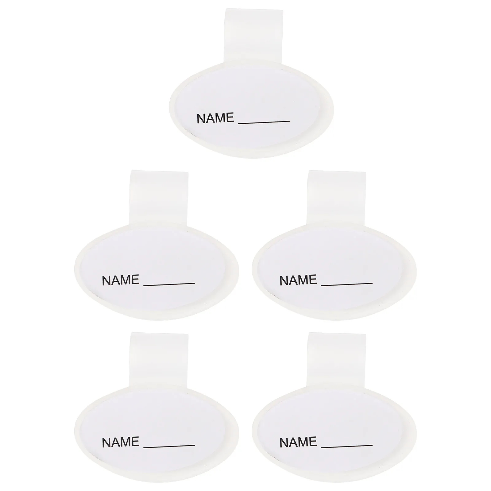 5Pcs Oval Identification Name Plate for Stethoscope Lightweight Small Size Dual-Sided Plastic Name Tag with Adhesive Back