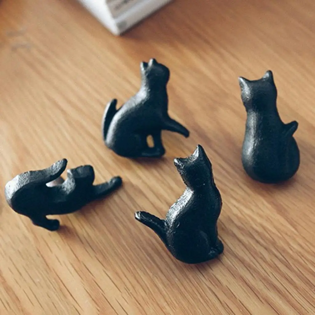 Vintage Cat Door Knob Iron Animal Drawer Pulls Hardware Cabinet Handle Decorative for Furniture Upgrade