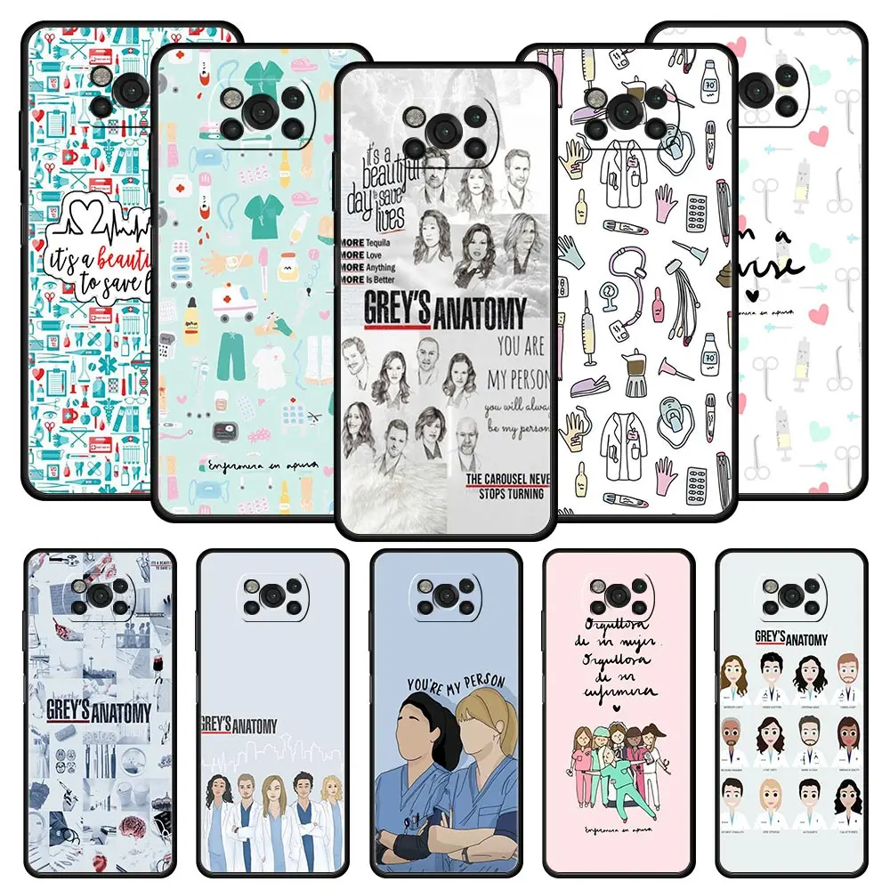 Phone Case for Xiaomi Poco F7 F6 F5 F4 F3 X7 X6 X5 X4 X3 NFC M4 C51 C55 GT 5G Soft TPU Cover Capas Greys Anatomy Funda Coque Bag