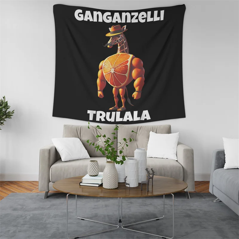 Gaslight Gatekeep Girlboss Ganganzelli Trulala Italian Brainrot Tapestry Wall Hanging Art for Bedroom Living Room Decor College