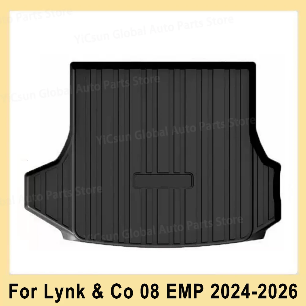 Для Lynk & Co 08 EMP 2024 2025 2026 Автомобильный коврик в багажник из ТПЭ, всесезонный черный коврик для багажника, 3D-образный лазерный измерительный коврик в багажник Для Lynk & Co 08 EMP 2024 2025 2026 Автомобильный коврик в багажник из ТПЭ, всесезонный черный коврик для багажника, 3D-образный лазерный измерительный коврик в багажник