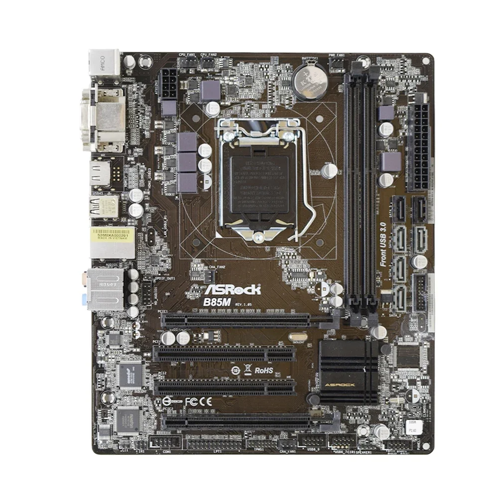 ASROCK B85 B85M motherboard LGA 1150 DDR3 16GB support Core i3 4370 i3 3240 i3-4130 cpu USB3.0 PCI-E 3.0 4×SATA HDMI Micro ATX