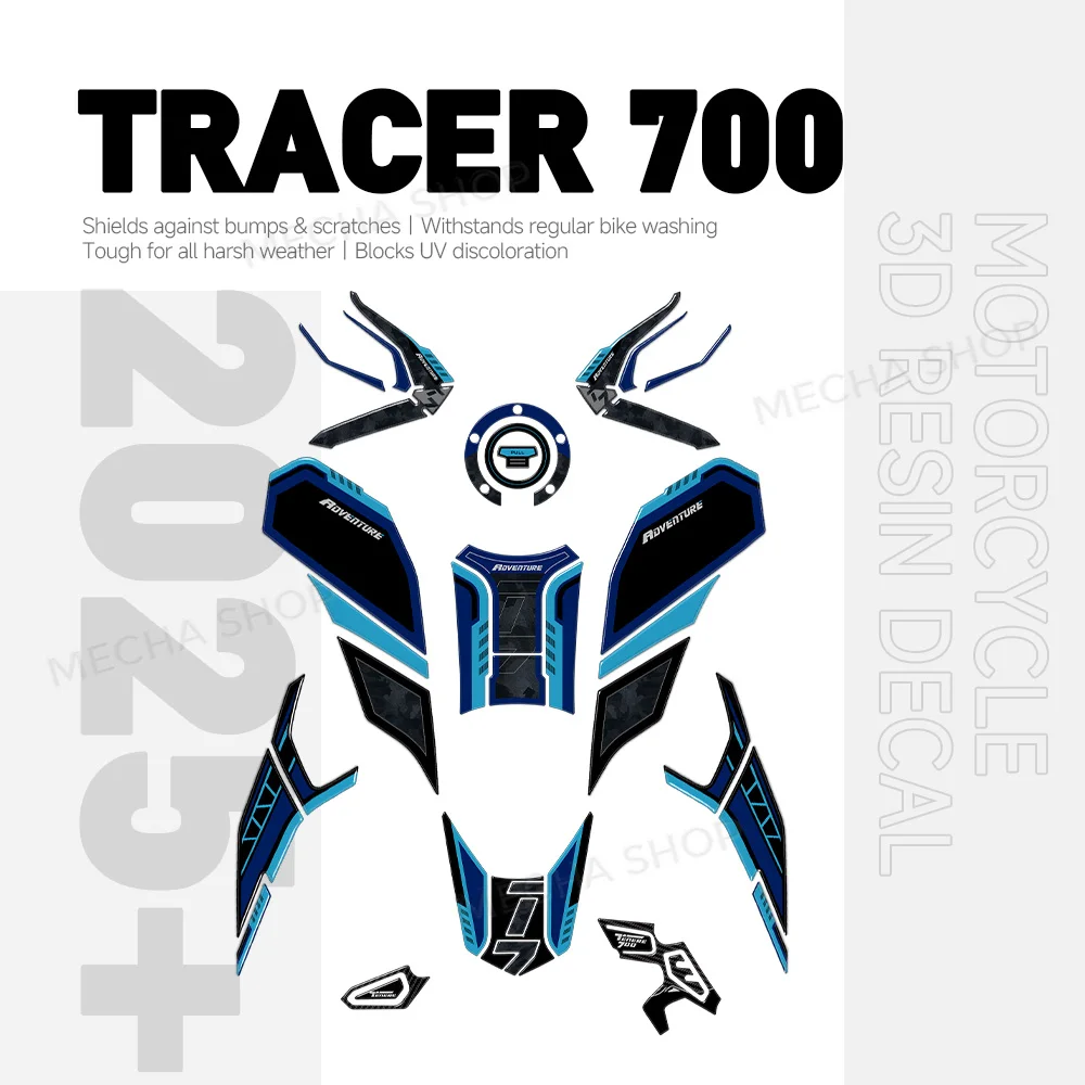 For T700 Tenere 700 2025 2026 Complete Kit Motorcycle Accessories 3D Epoxy Resin Sticker