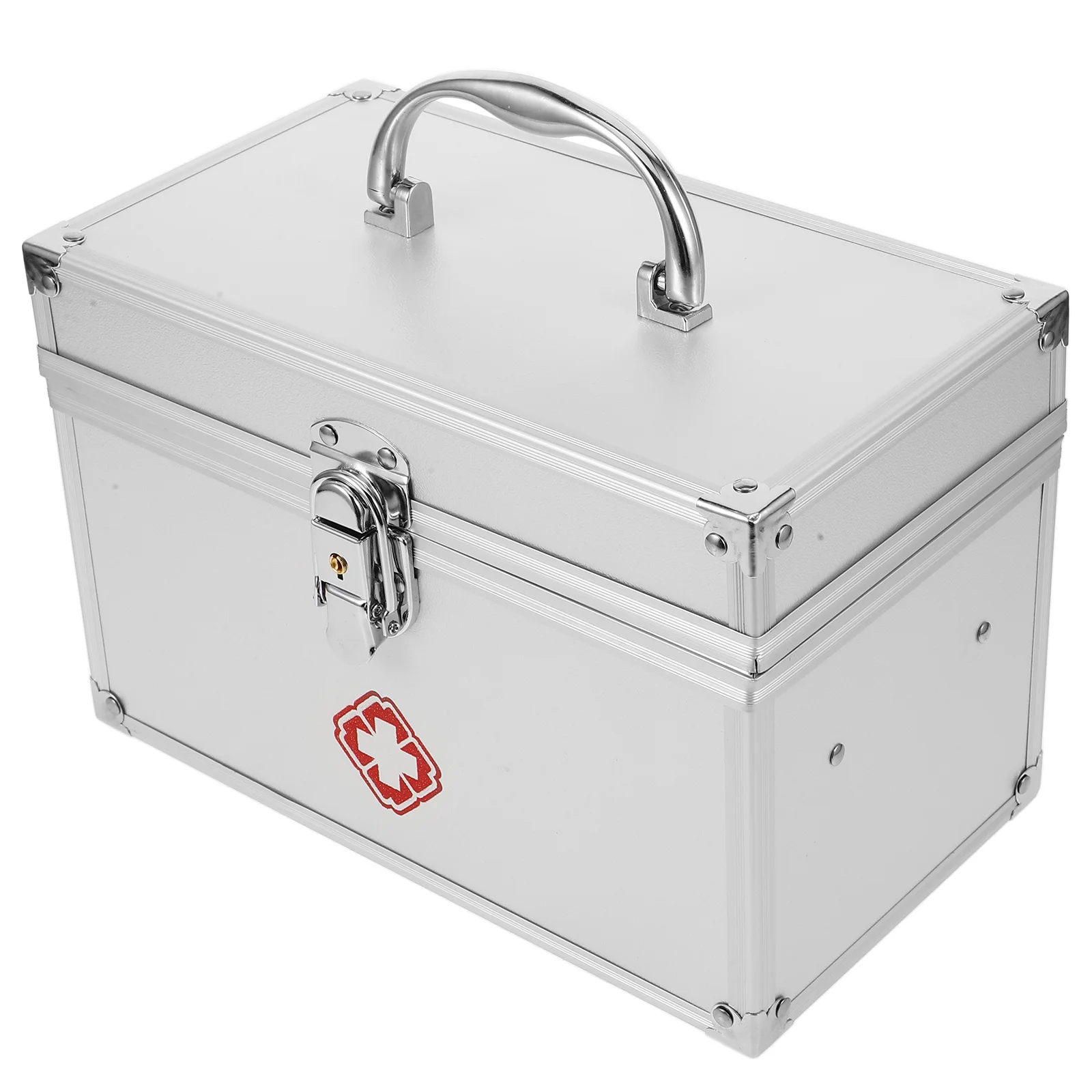 First Aid Box Large Capacity Portable Medicine Storage Box Metal Emergency Case For Home Outdoor Camping Sealing Sturdy