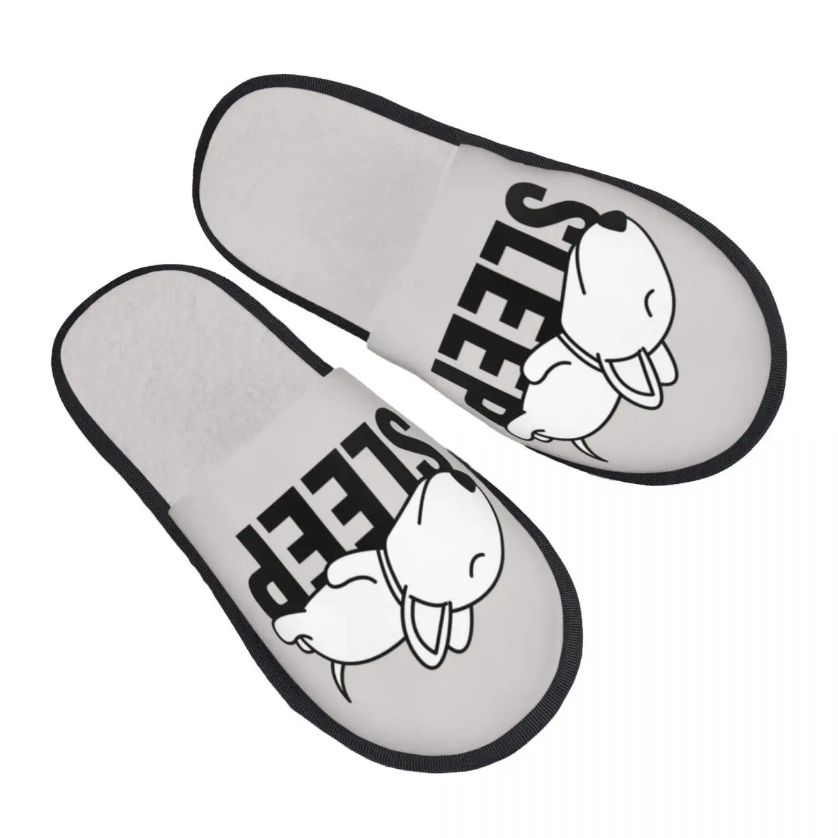 Custom Sleeping Bull Terrier Dog Soft Memory Foam House Slippers Women Animal Puppy Comfy Warm Anti-skid Sole Slipper