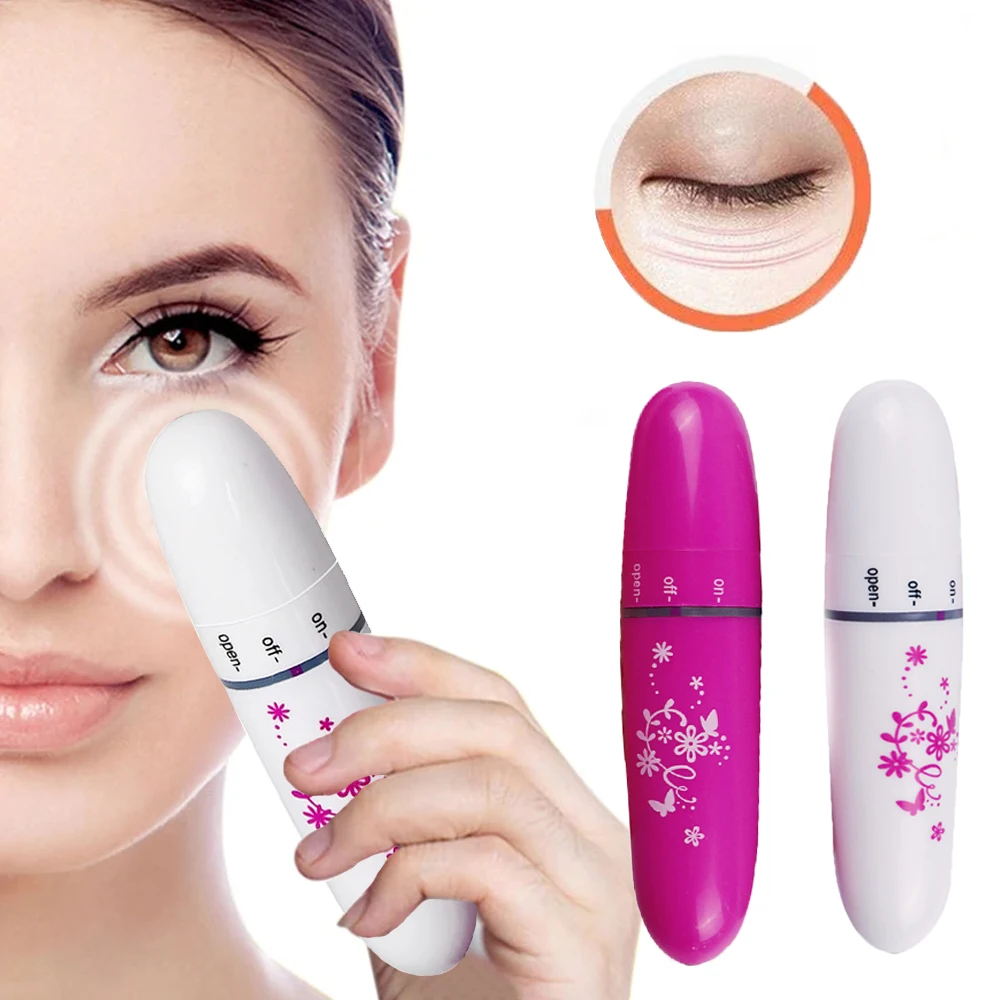 Mini Portable Vibration Eye Pen Anti-Aging Anti-Wrinkle Dark Circle Puffiness Remover Beauty Device for Home Eye Care Use