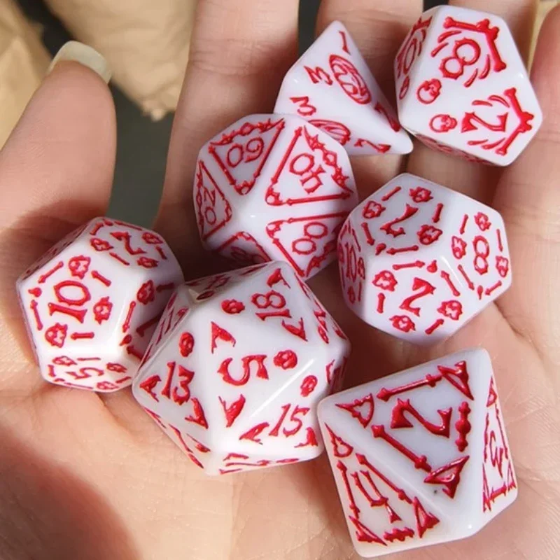 

7 шт./лот многогранные игральные кости для TRPG DND RPG D20 D12 D10 D8 D6 D4 настольные игровые кости двухцветные развлекательные настольные игры набор кубиков