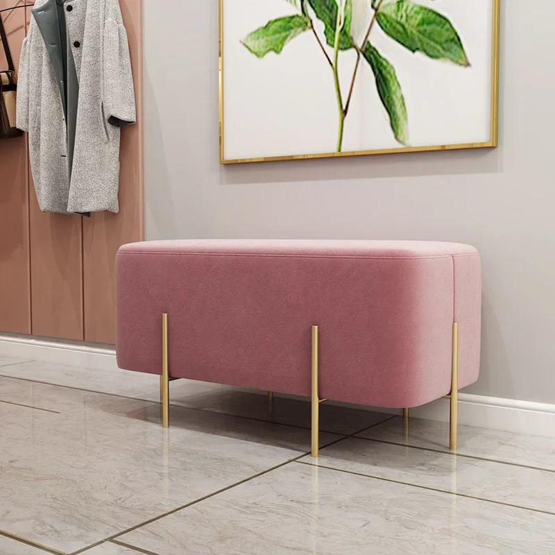 

Nordic modern ottoman living room small sofa stool single stool mini pouf home doorway bedroom shoe stool 43x43x42cm