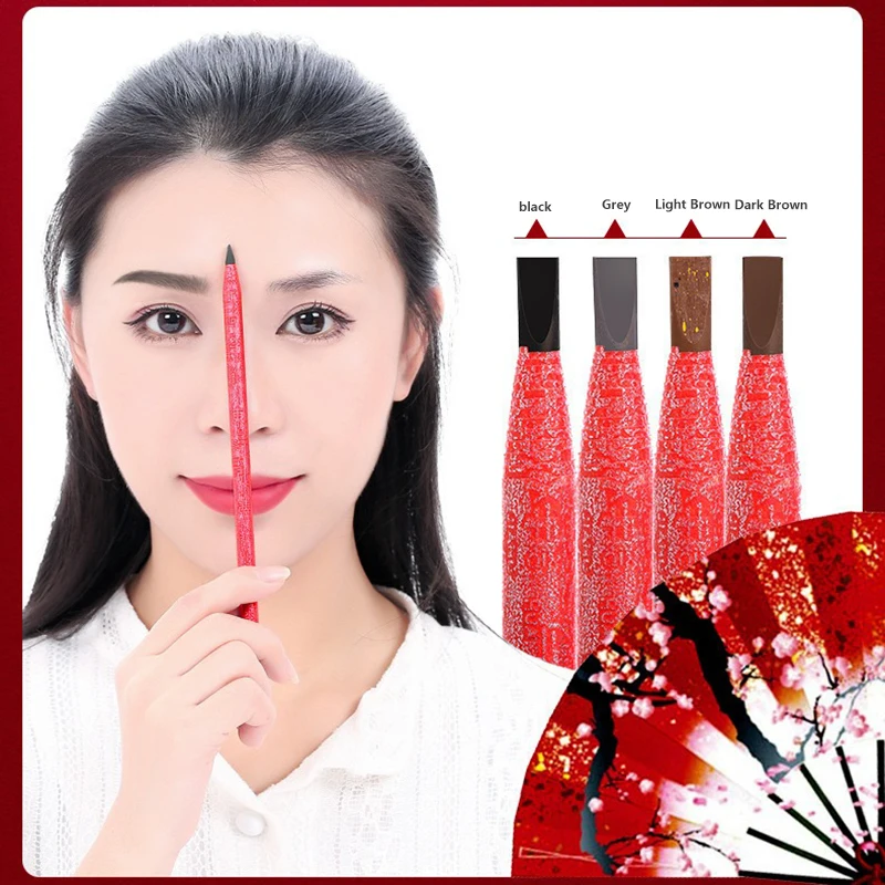 Damski makijaż ołówek do brwi wodoodporny czarny brązowy pisak do tatuażu profesjonalne kosmetyki brwi Microblading wzmocnienie brwi