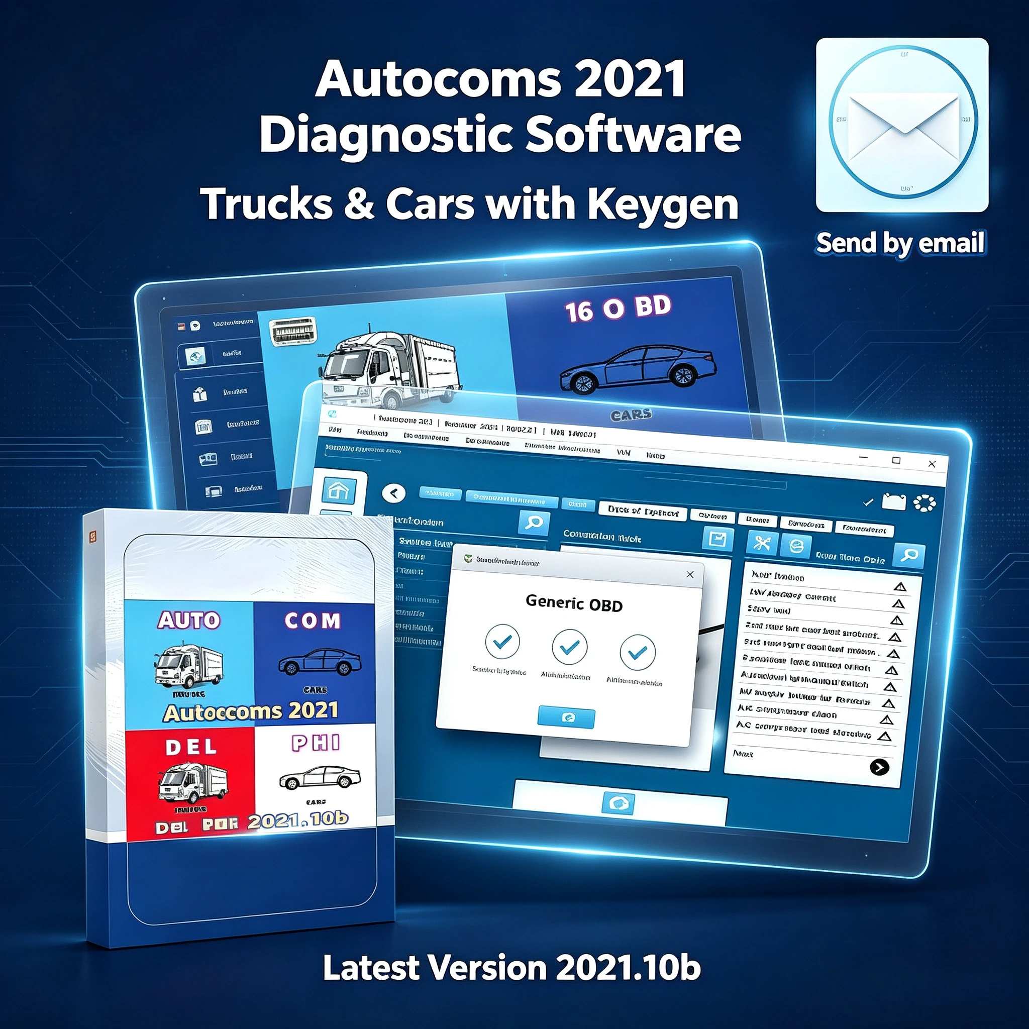 2026 Latest DEP 2021.10b & Autocoms 2021.11 OBD2 Bluetooth Diagnostic Tool – Multi-Language & Video Guide for Easy Car Coding