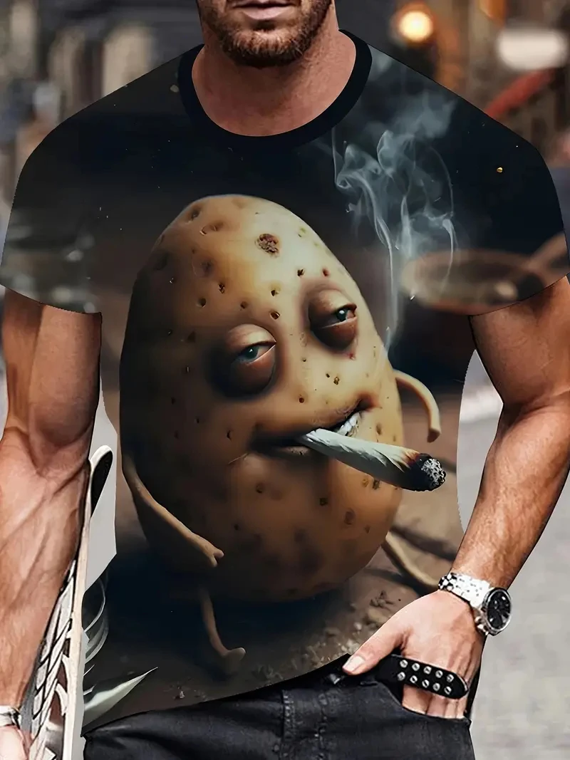 Funny Potato Graphic T-shirts Men/Women Tshirt Sportswear Casual Corn Cob 3D Print Girl Boy Personality Oversized Tee Shirt Top