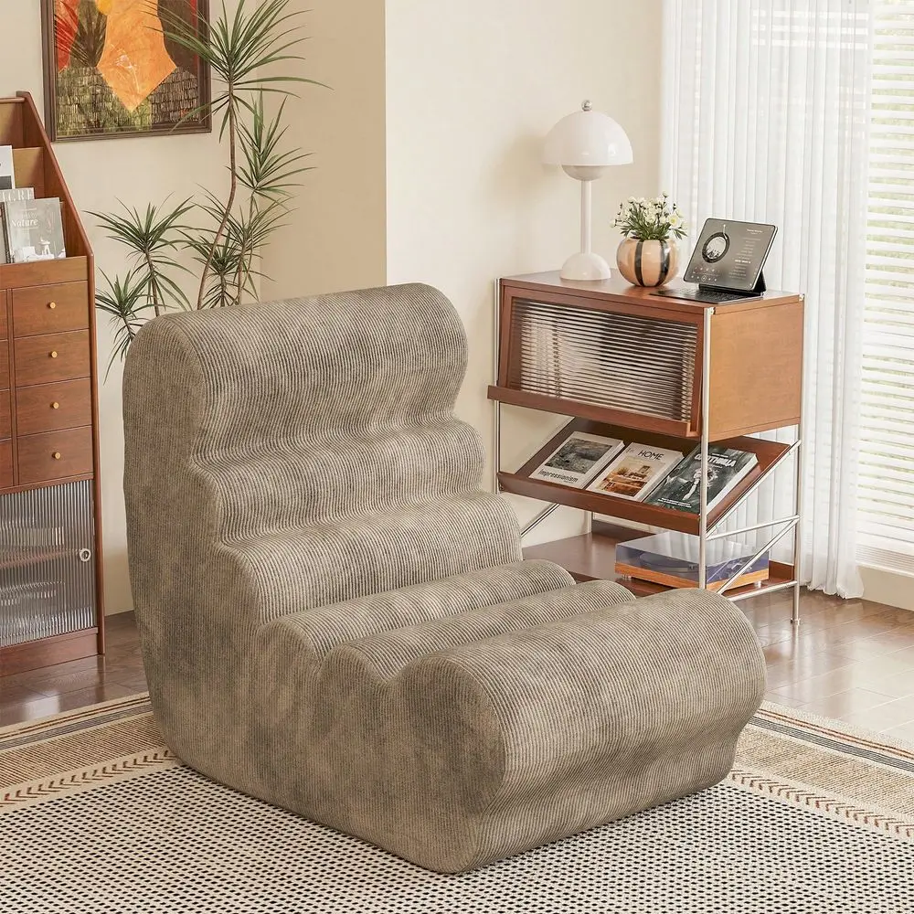 

Corduroy Bean Bag Chair With HighResilience Foam, Cozy Lazy Bean Bag Sofa With HighDensity Memory Foam, Suitable For Living Roo
