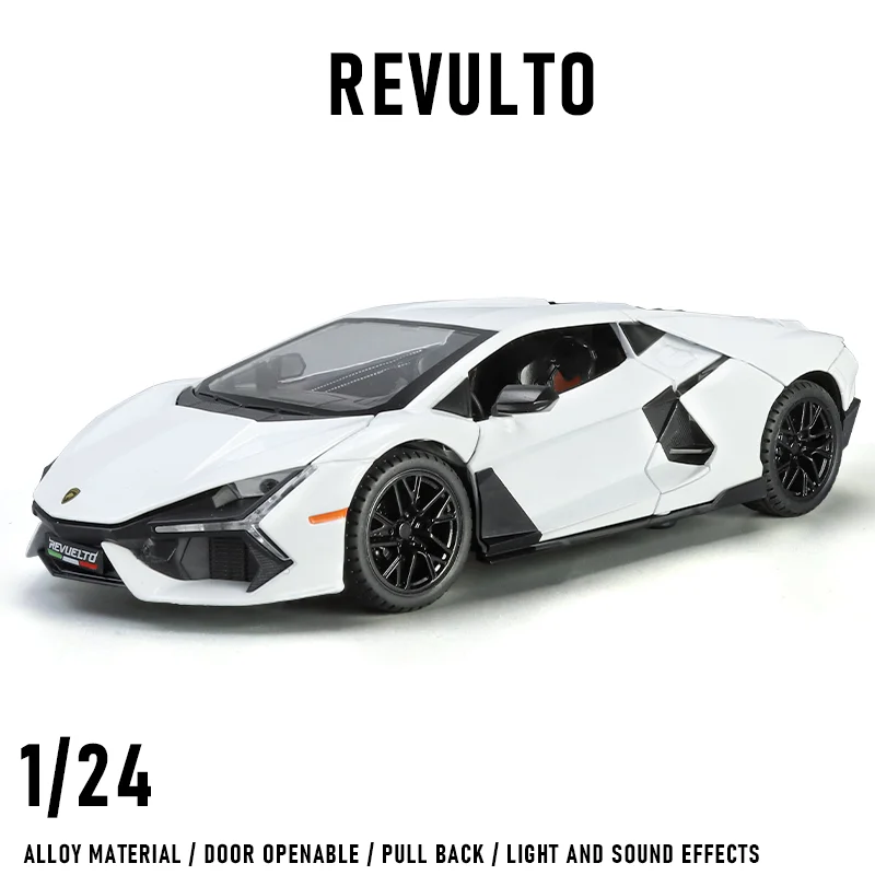 

1:24 Revuelto Streetcar Supercar Racing Model Car Toy Boy Diecast Metal Vehicle Hot Wheels Fast and Furious Sound Light Collect