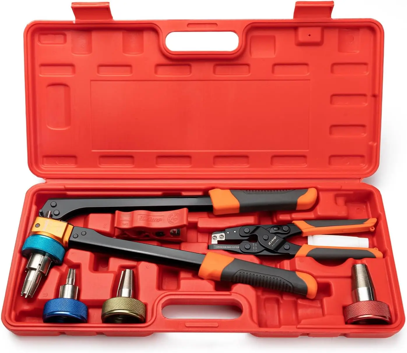 

Набор инструментов для расширения труб PEX-A с автоматическими вращающимися головками, резаком и инструментом для снятия фитингов PEX