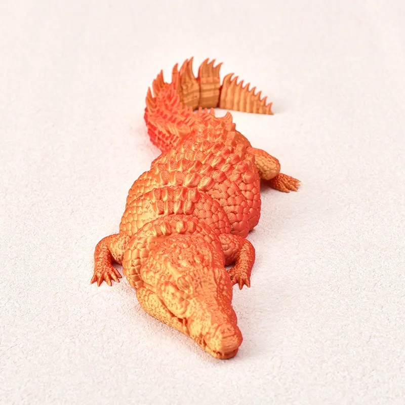 Jouets imprimés en 3D, figurines d'animaux Crocodile, modèle multi-articulaires, ornement mobile, décoratif de bureau, créativité, nouveauté, cadeaux pour enfants