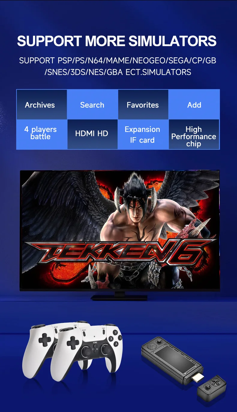 X9 X9Pro レトロ 4K 3D ゲームスティックテレビ HD ビデオゲーム