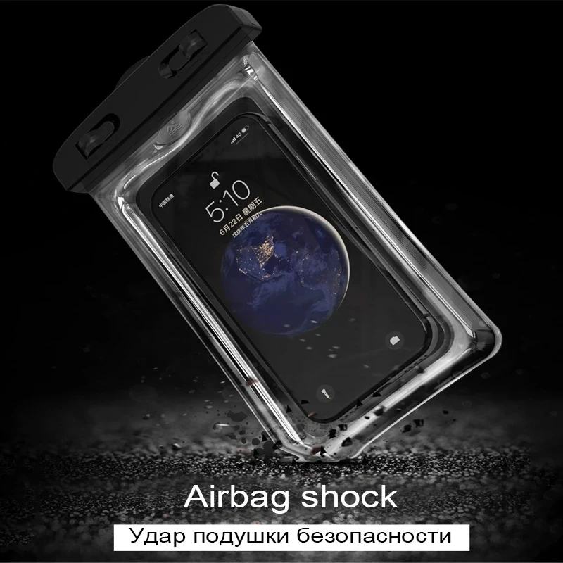 For iPhone Samsung Xiaomi Redmi Huawei  Phones Bag Protector Floating Airbag Waterproof  Outdoor Swimming Bag Phone Case Cover