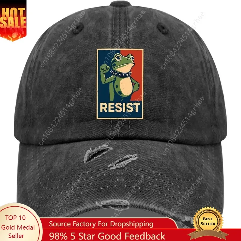 

Portland Frog Protests Hat for Womens Low Profile Washed Distressed Baseball
