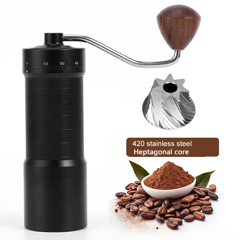 

Professional Manual Coffee Grinder All-metal Body Anti-slip Design Portable Grinder Burr Inside with 60 Levels of Adjustment
