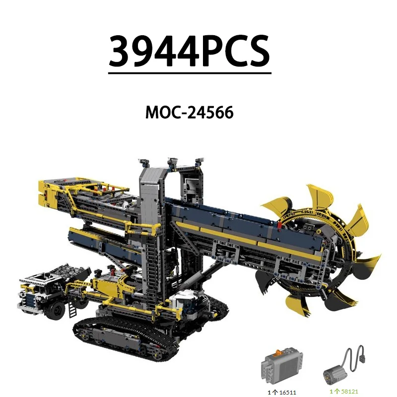 MOC-24566 New 42055 Slick Bucket Wheel Excavator Crane Crane Model 3944PCS Building Block Toys Kids Toys Boy Christmas Gifts