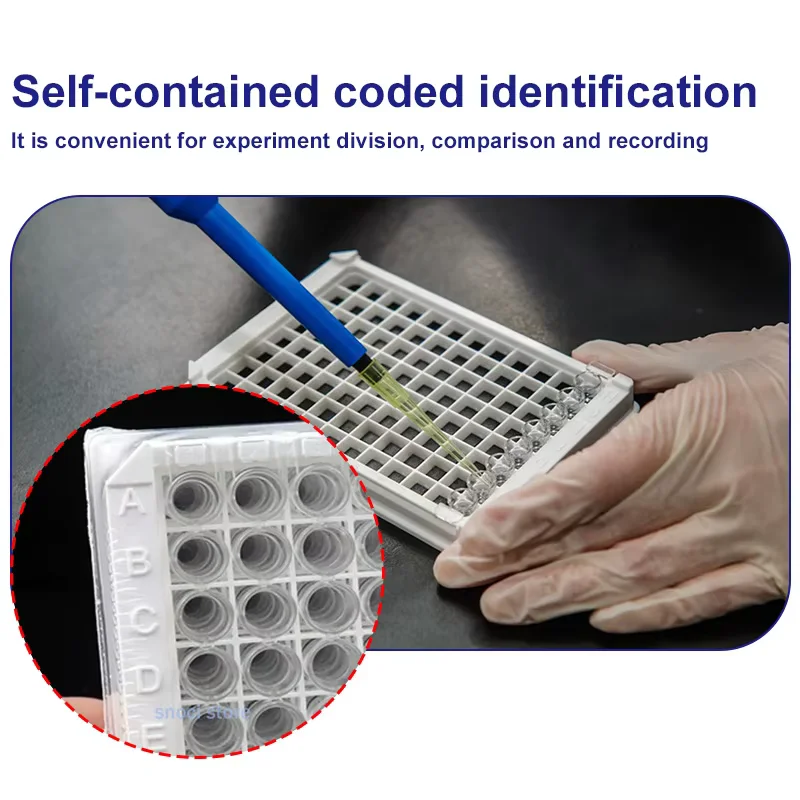Labor-ELISA-Platten/-streifen (Enzym-Linked Immunosorbent Assay) aus Polystyrol, Enzym-Röhrchenstreifen mit 8/12 Röhrchen – Detail 5