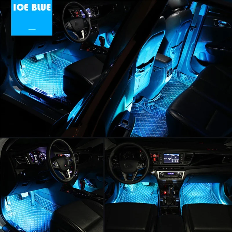 أضواء LED للدراجات النارية RGB التحكم في الصوت موتو الخلفية مرنة مقاوم للماء الديكور ضوء النيون الشريط