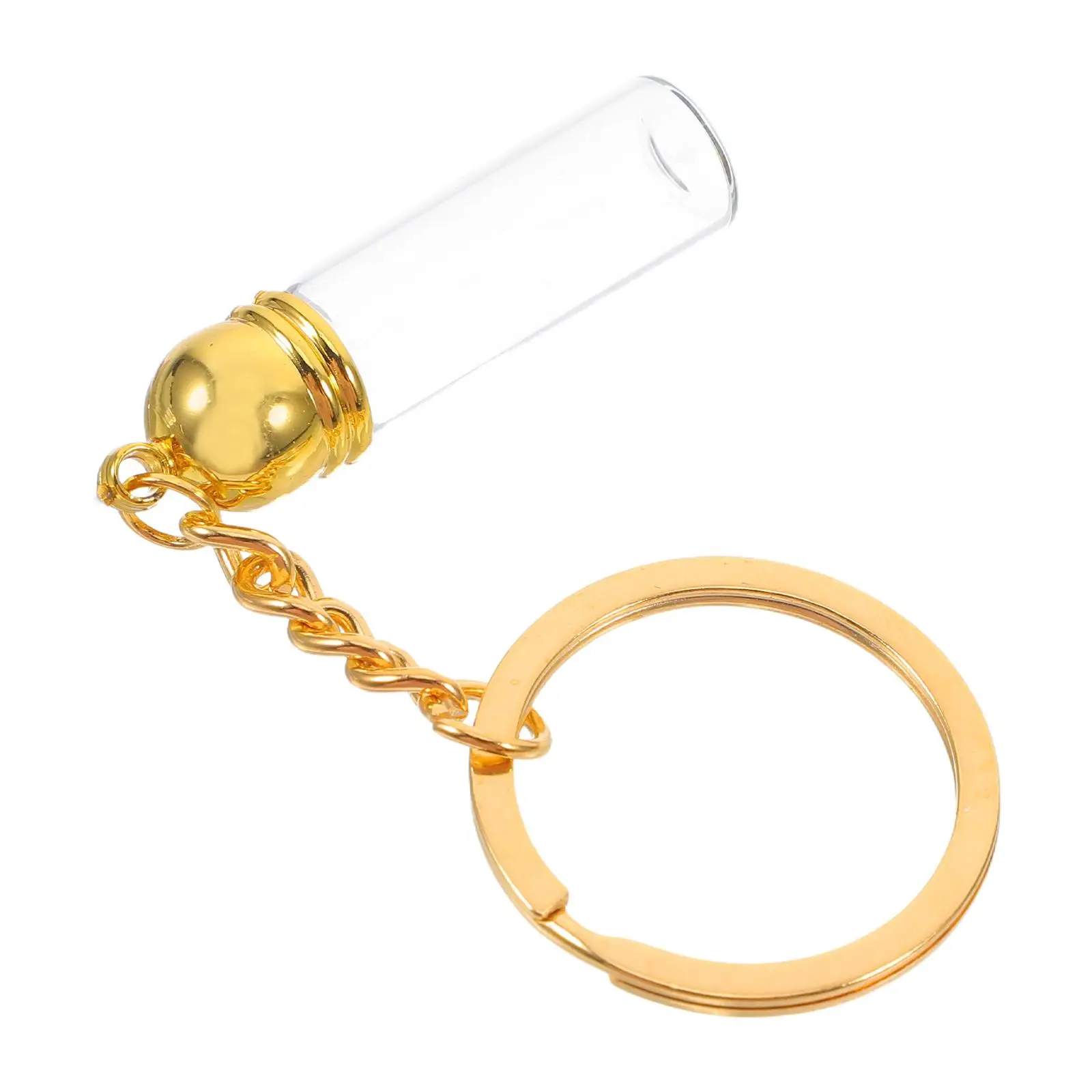 

Transparent Glass Bottle KeychainMini Perfume Refillable Travel Size Portable Drift Bottle Charm Elegant
