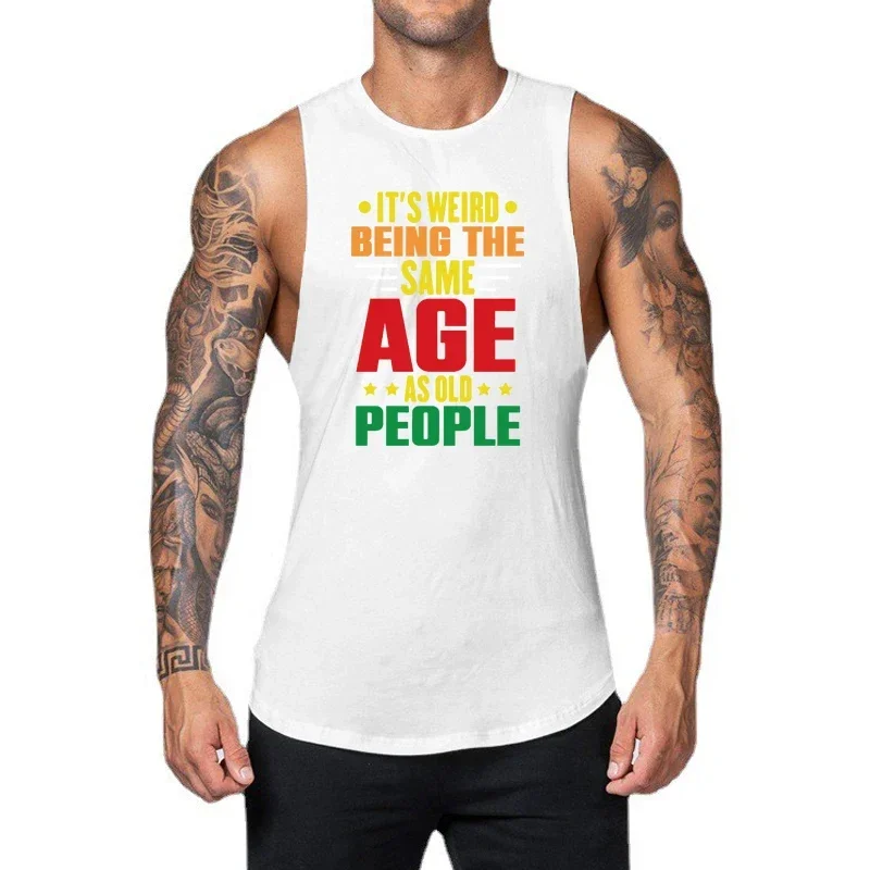 Mens Gym Workout Muscle Cool Tank Top Clothing Stringer Comfortable Korean Singlets Sleeveless Sporting Fashion Fitness Vest