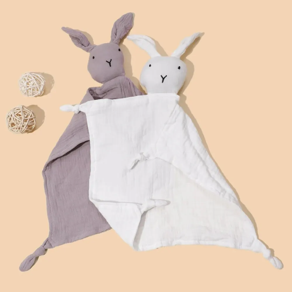 Pure Cotton Soft Baby Soothing Towel Cute Rabbit Bib Infant Comforting Towel Rabbit Baby Face Towel Handkerchief Baby & Girl Toy