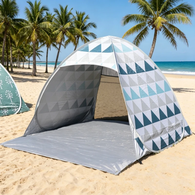 

Traveling Backyard Beach Tent Pop Up Tent for Beach UV Protection Camping Canopy Easy Setup Spacious Capacity Sun Shelter