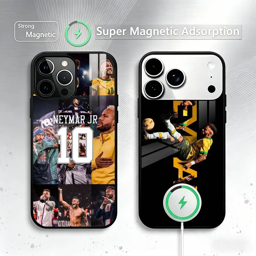 

Football For N-NeYmAR-r 10 Phone Case For iPhone17,16,15,14,13,12,11 Plus,Pro Magnetic For Magsafe Wireless Charging