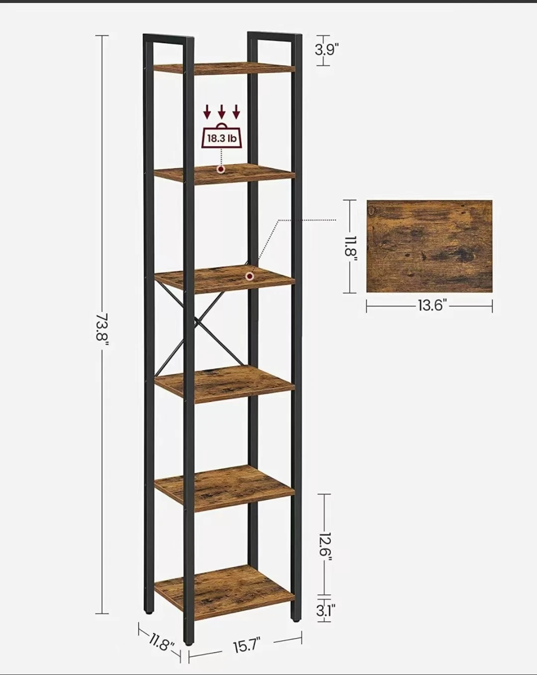 

6-storey high bookshelf narrow bookshelf, thin bookshelf for living room home office study