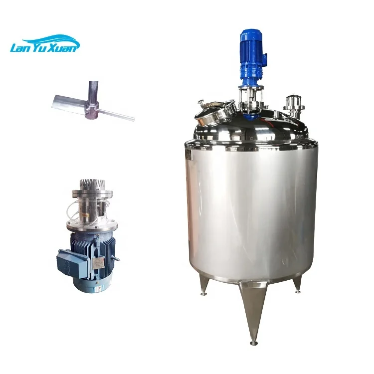 chemical liquid soap making machine homogenizer mixer heating stainless steel double jacketed mixing tank  with agitator