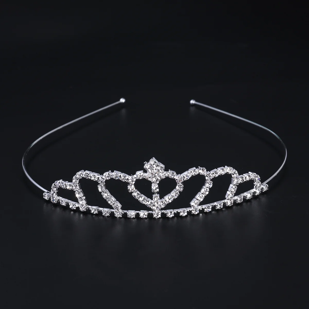 

2Pcs Heart Shaped Rhinestone Tiara Crown for Women Bridal Wedding Party Hair Jewelry Sparkling Prom Dance Soiree Accessory