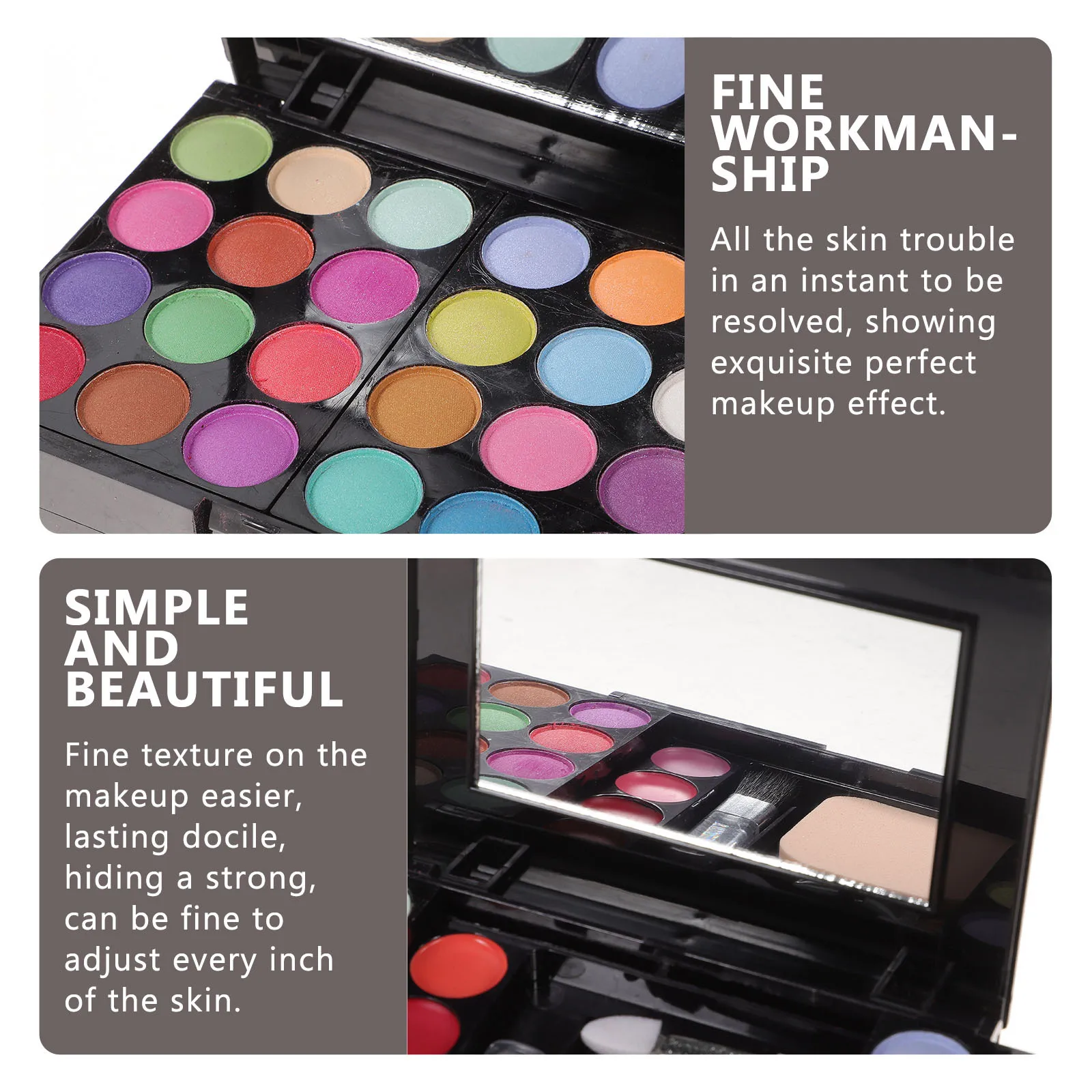 مجموعة ظلال عيون مكونة من 24 لونًا مكونة من 4 ملمع شفاه و3 أحمر خدود وخدود 2 مجموعة مكياج بودرة مدمجة مجموعة مكياج احترافية قابلة للمزج
